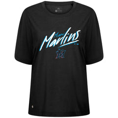 Miami Marlins Levelwear Women's Bloom Sizzle T-Shirt Black