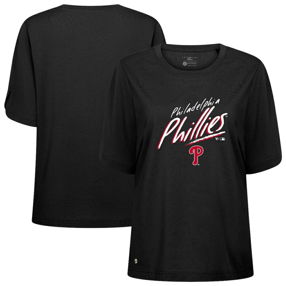 Philadelphia Phillies Levelwear Women's Bloom Sizzle T-Shirt Black