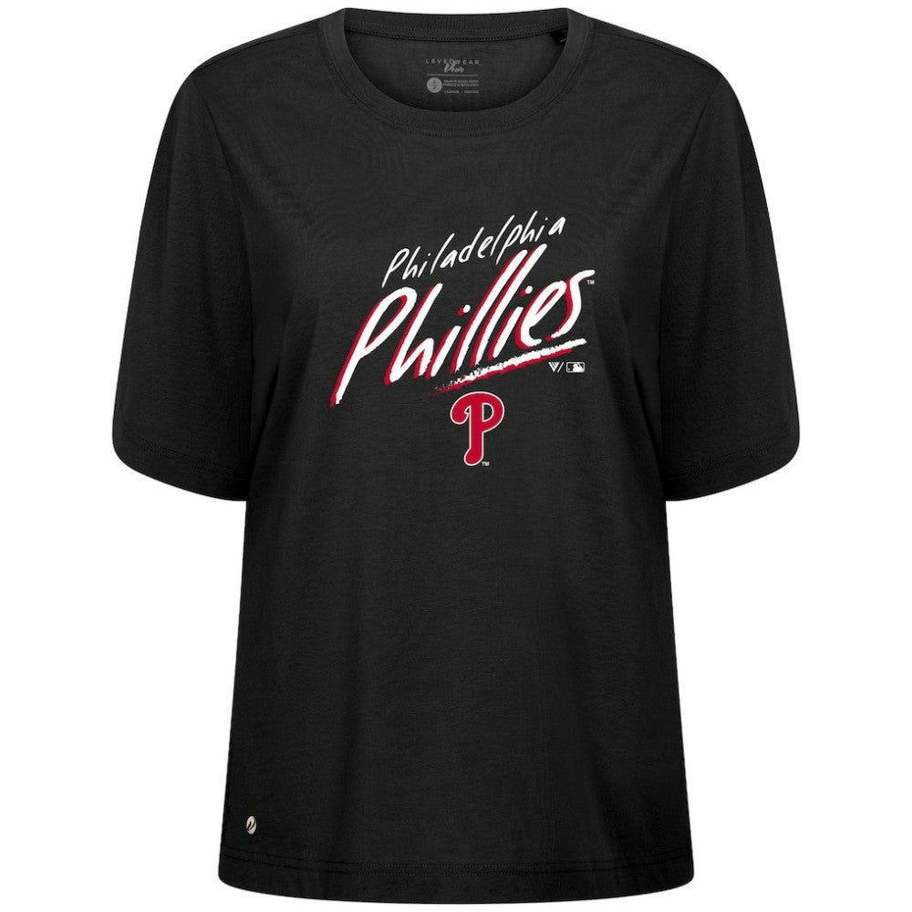 Philadelphia Phillies Levelwear Women's Bloom Sizzle T-Shirt Black