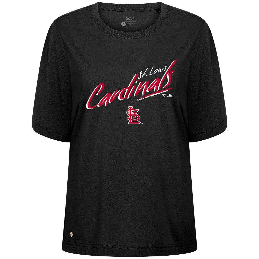 St. Louis Cardinals Levelwear Women's Bloom Sizzle T-Shirt Black