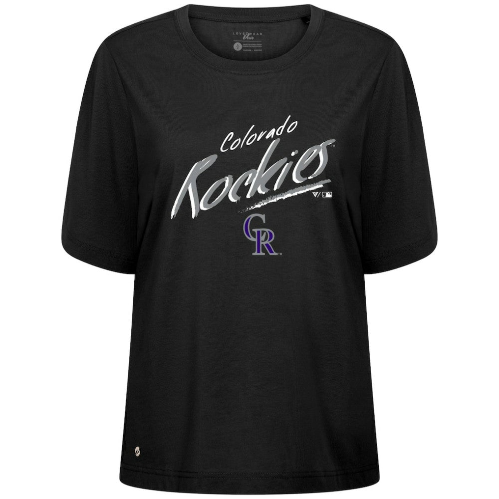 Colorado Rockies Levelwear Women's Bloom Sizzle T-Shirt Black