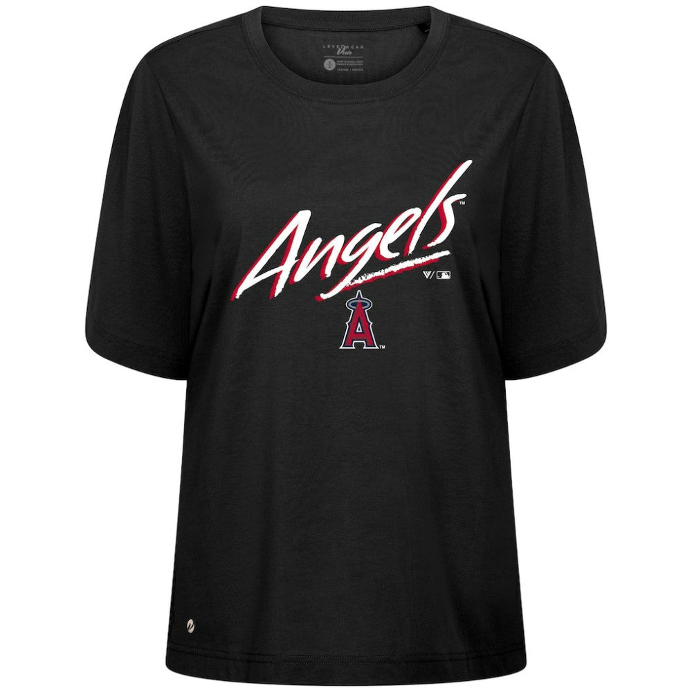 Los Angeles Angels Levelwear Women's Bloom Sizzle T-Shirt Black