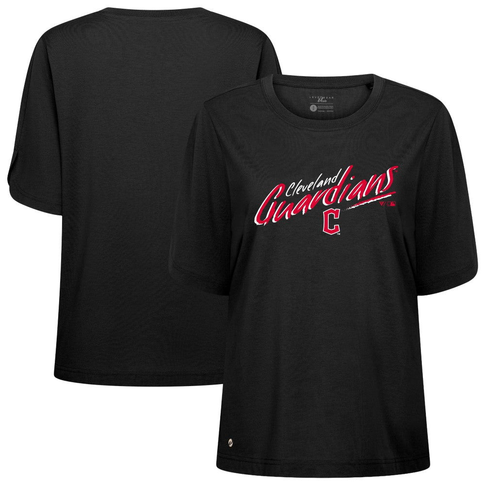 Cleveland Guardians Levelwear Women's Bloom Sizzle T-Shirt Black