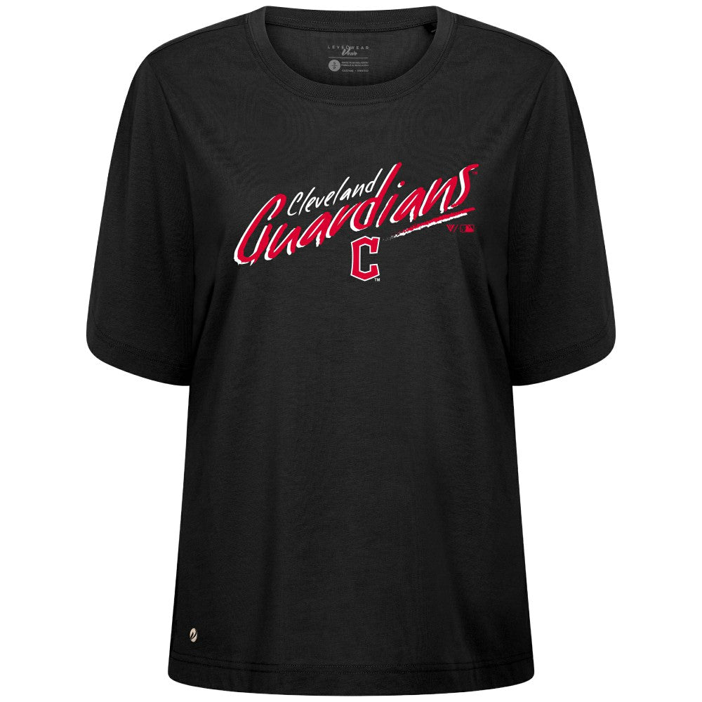 Cleveland Guardians Levelwear Women's Bloom Sizzle T-Shirt Black
