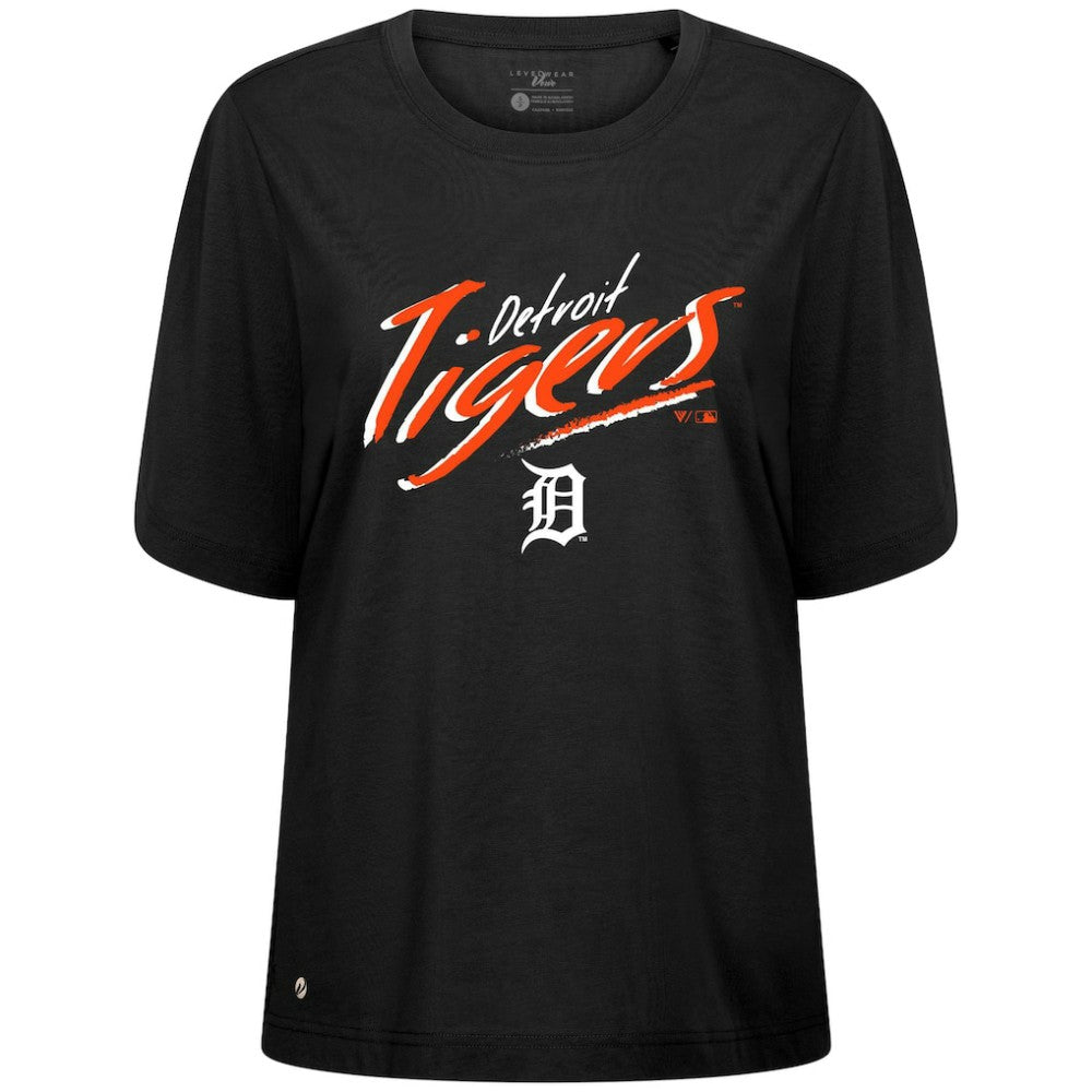 Detroit Tigers Levelwear Women's Bloom Sizzle T-Shirt Black