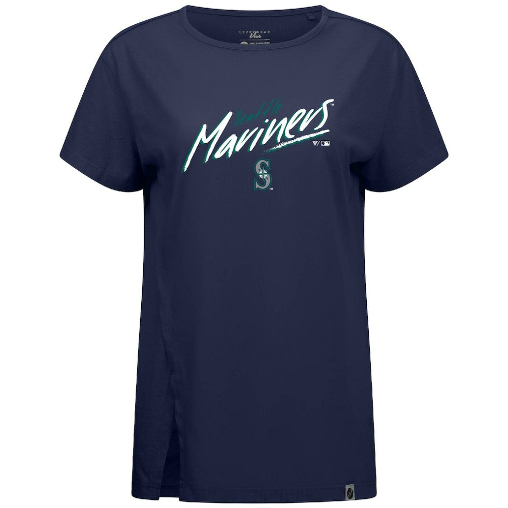 Seattle Mariners Levelwear Women's Influx Sizzle T-Shirt Navy