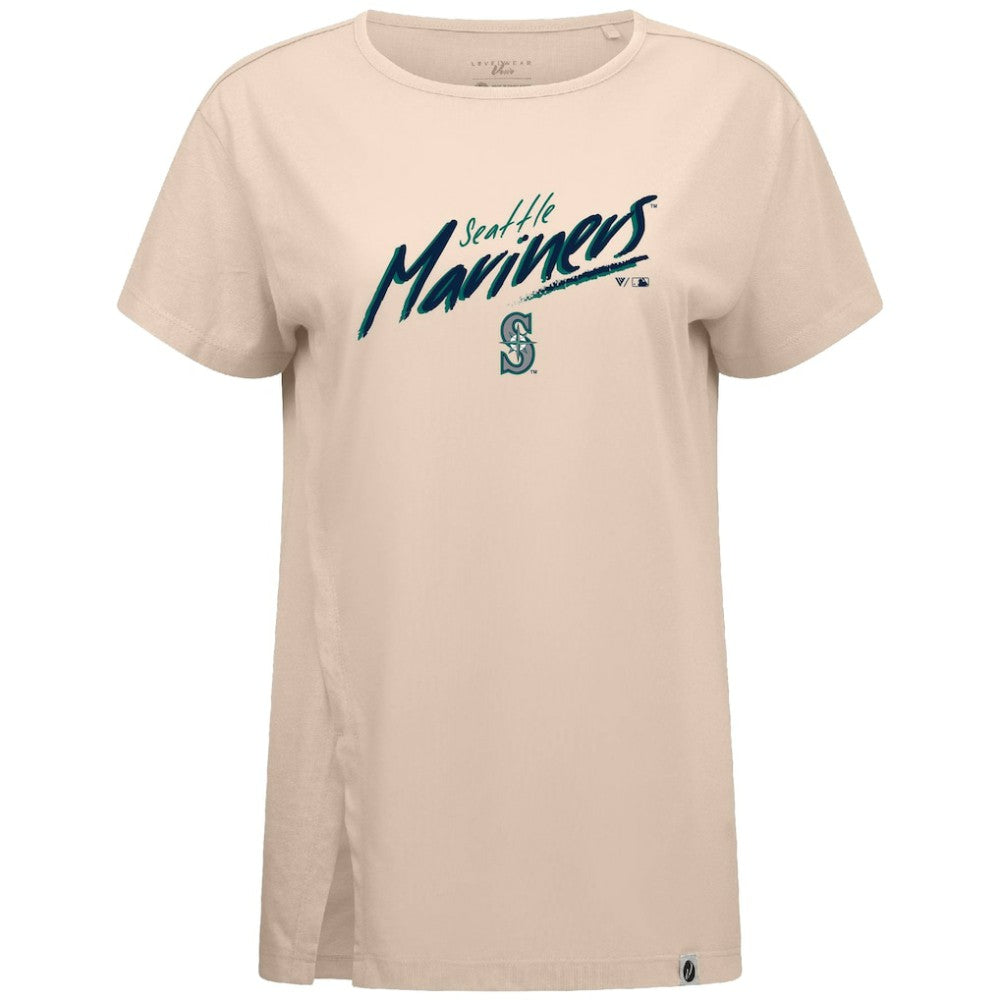 Seattle Mariners Levelwear Women's Influx Sizzle T-Shirt Khaki