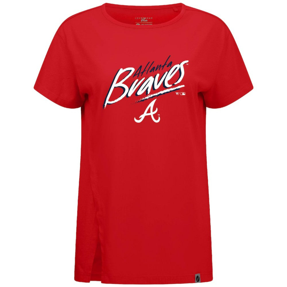 Atlanta Braves Levelwear Women's Influx Sizzle T-Shirt Red