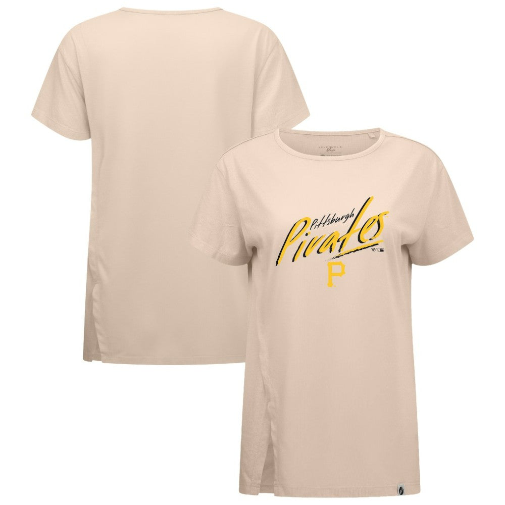 Pittsburgh Pirates Levelwear Women's Influx Sizzle T-Shirt Khaki