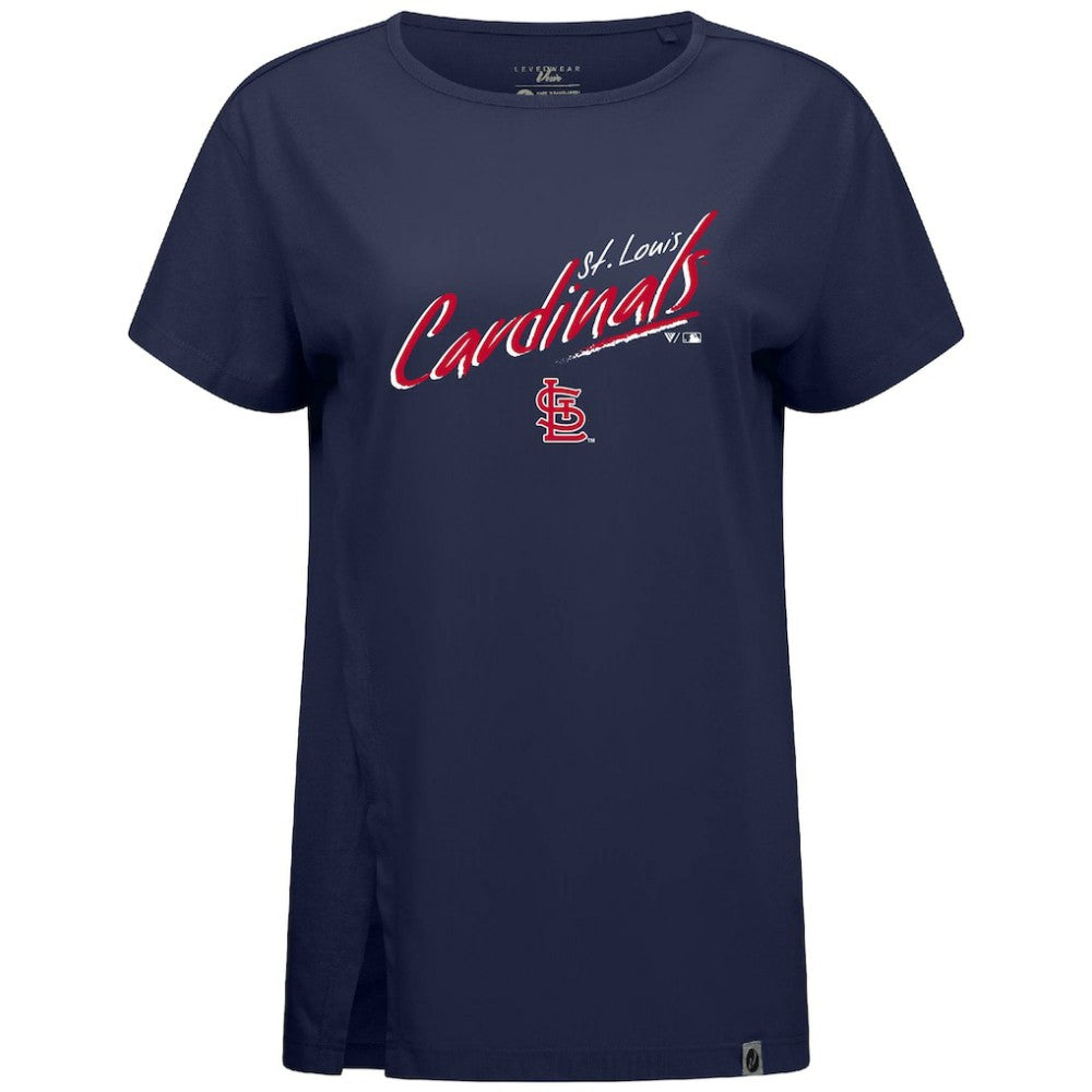 St. Louis Cardinals Levelwear Women's Influx Sizzle T-Shirt Navy