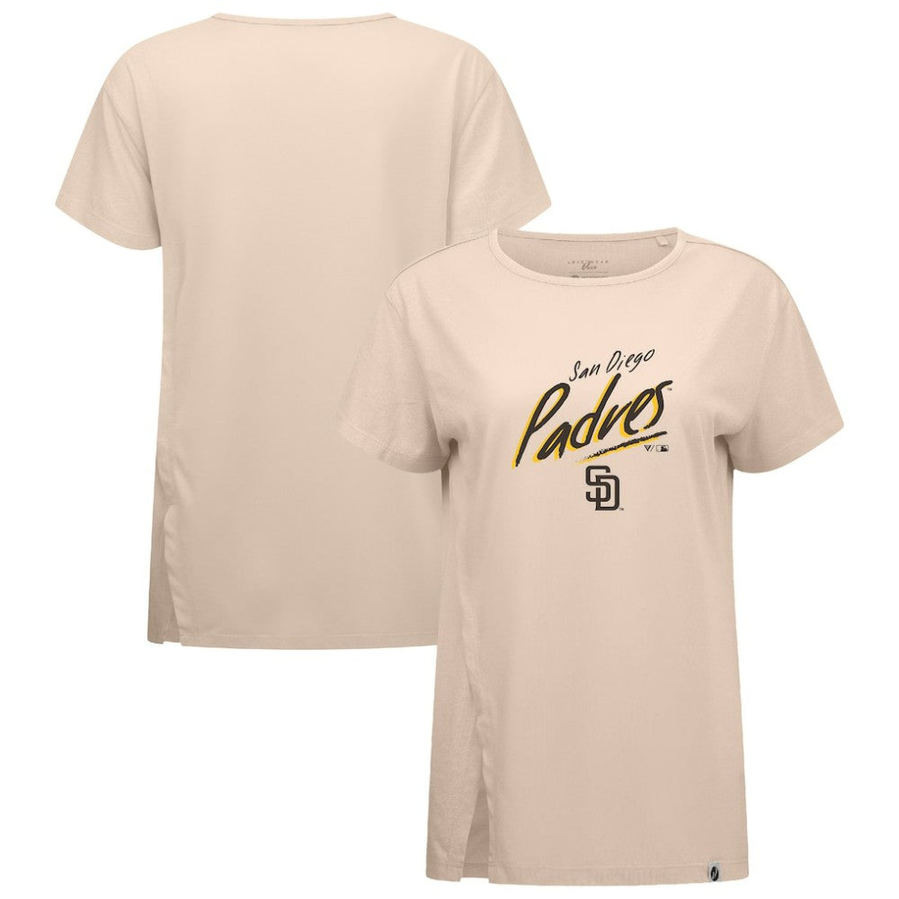 San Diego Padres Levelwear Women's Influx Sizzle T-Shirt Khaki