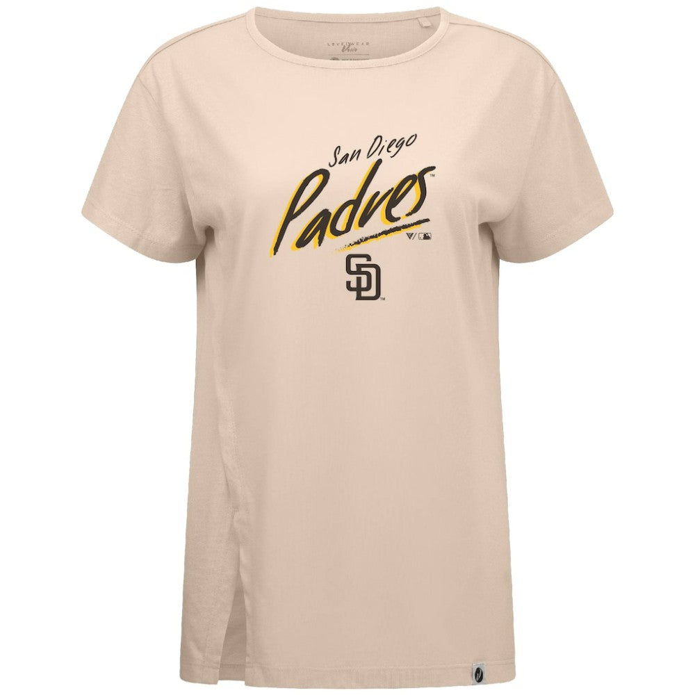 San Diego Padres Levelwear Women's Influx Sizzle T-Shirt Khaki