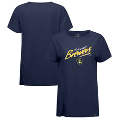 Milwaukee Brewers Levelwear Women's Influx Sizzle T-Shirt Navy