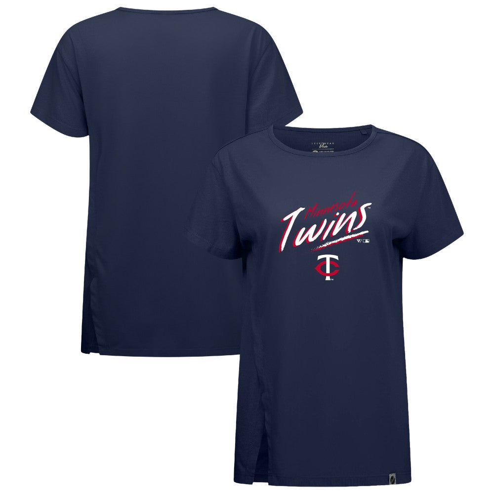 Minnesota Twins Levelwear Women's Influx Sizzle T-Shirt Navy