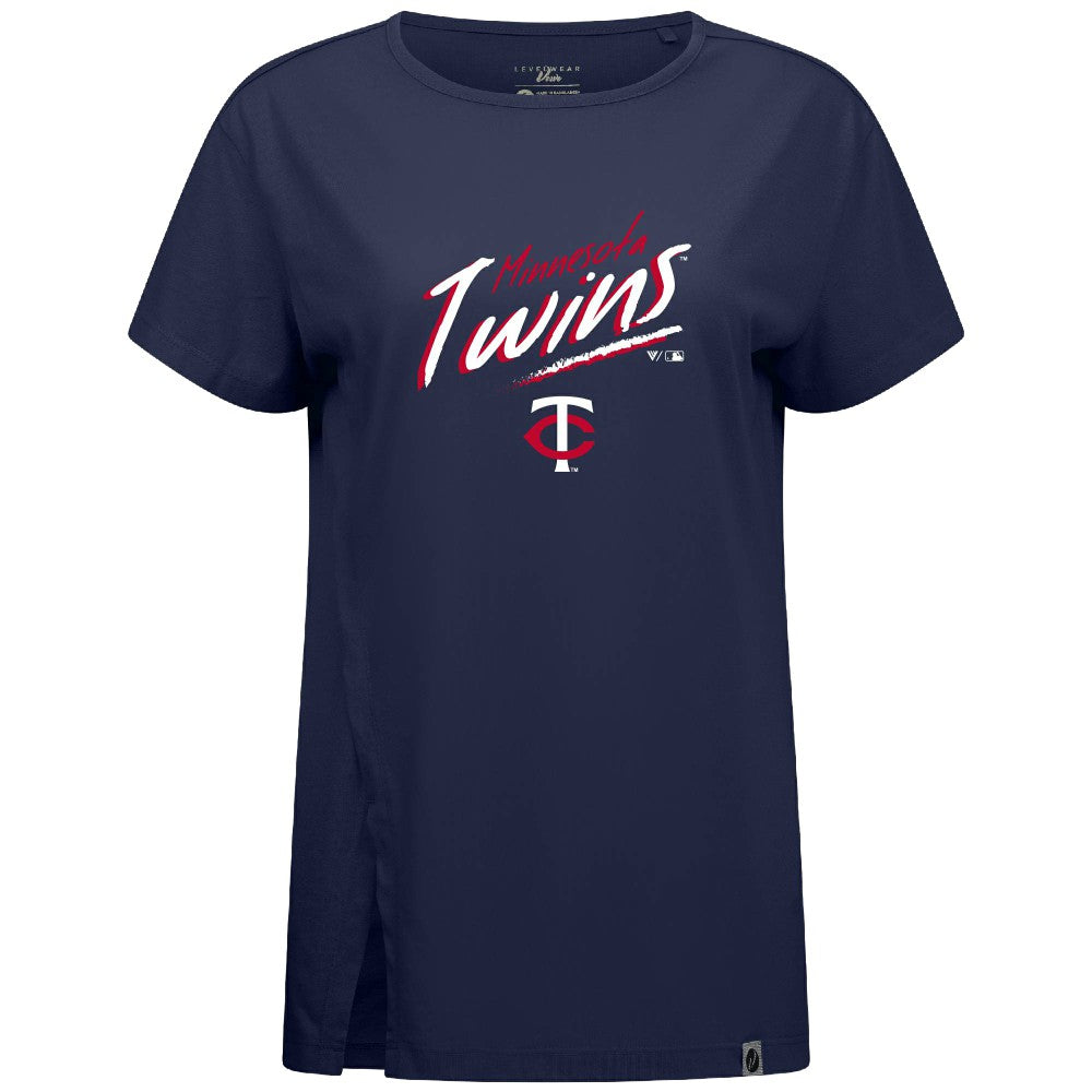 Minnesota Twins Levelwear Women's Influx Sizzle T-Shirt Navy
