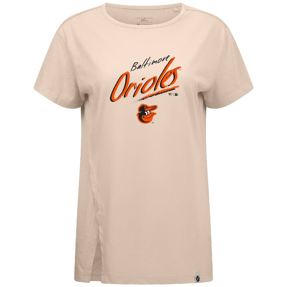 Baltimore Orioles Levelwear Women's Influx Sizzle T-Shirt Khaki