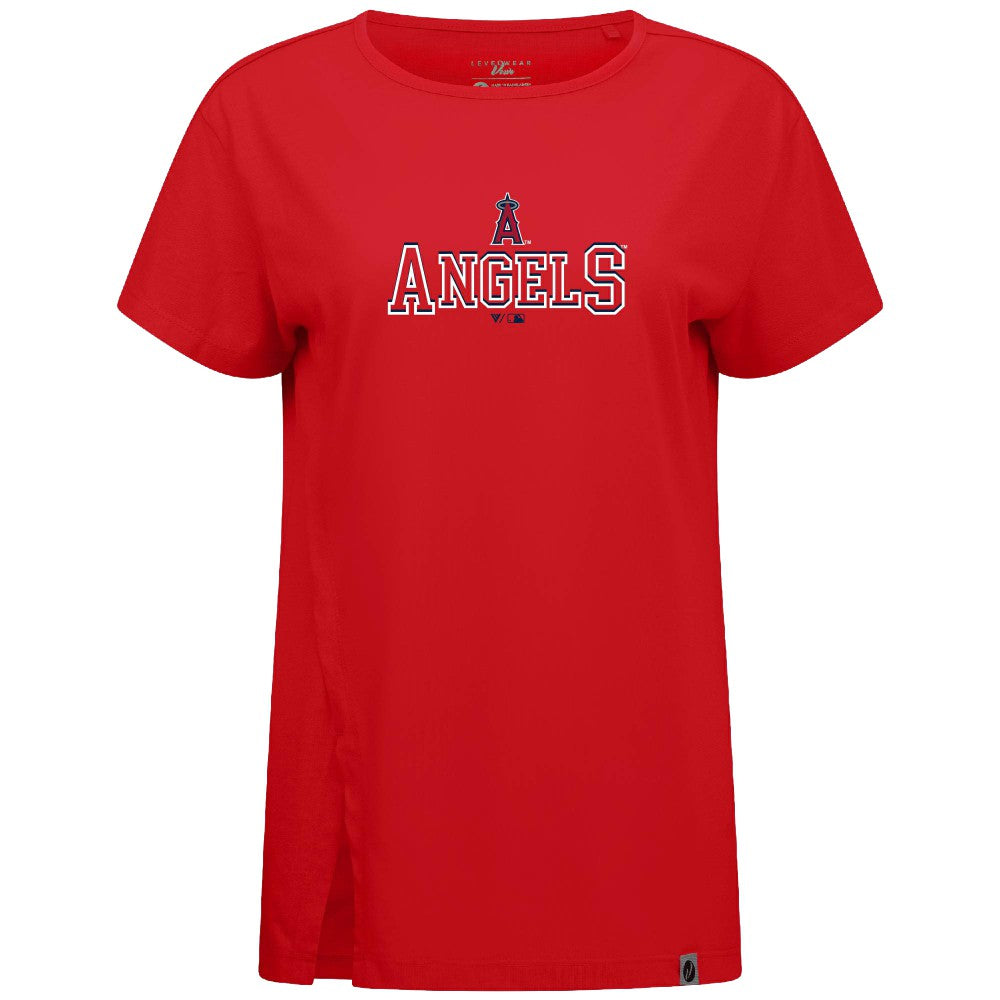 Los Angeles Angels Levelwear Women's Influx Journey T-Shirt Red