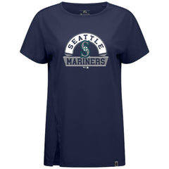 Seattle Mariners Levelwear Women's Influx Banner Arch T-Shirt Navy