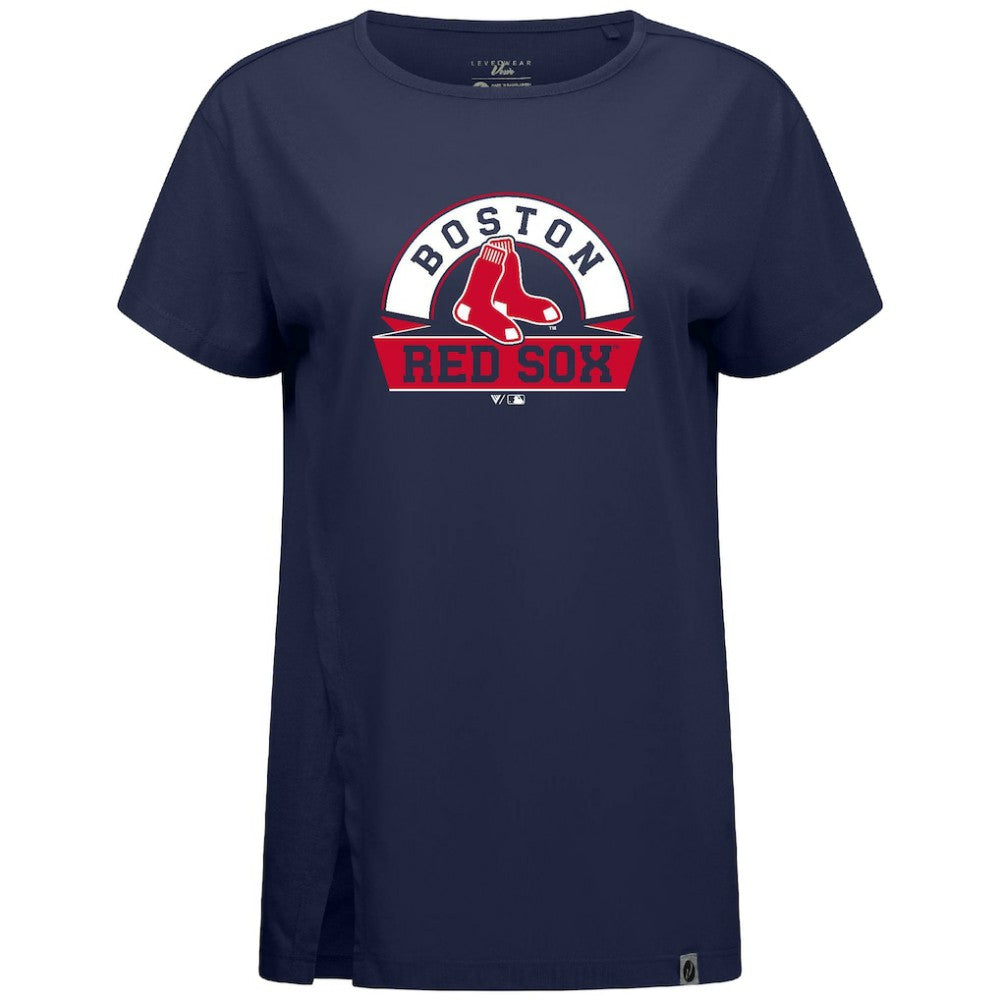 Boston Red Sox Levelwear Women's Influx Banner Arch T-Shirt Navy