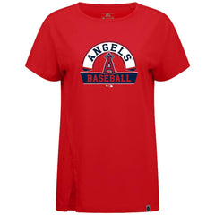 Los Angeles Angels Levelwear Women's Influx Banner Arch T-Shirt Red