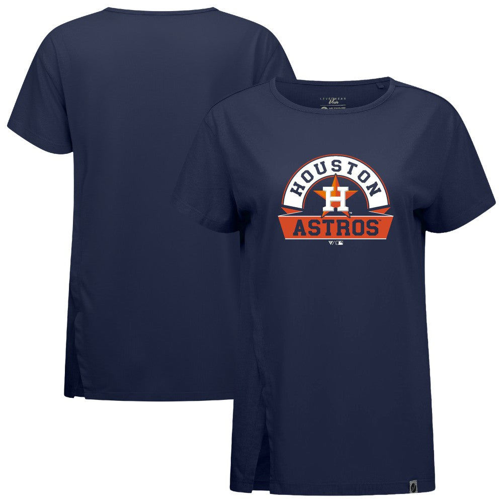Houston Astros Levelwear Women's Influx Banner Arch T-Shirt Navy