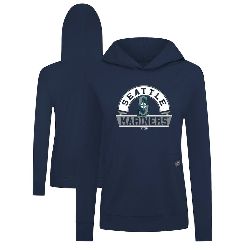 Seattle Mariners Levelwear Women's Relay Banner Arch Long Sleeve T-Shirt Hoodie Navy