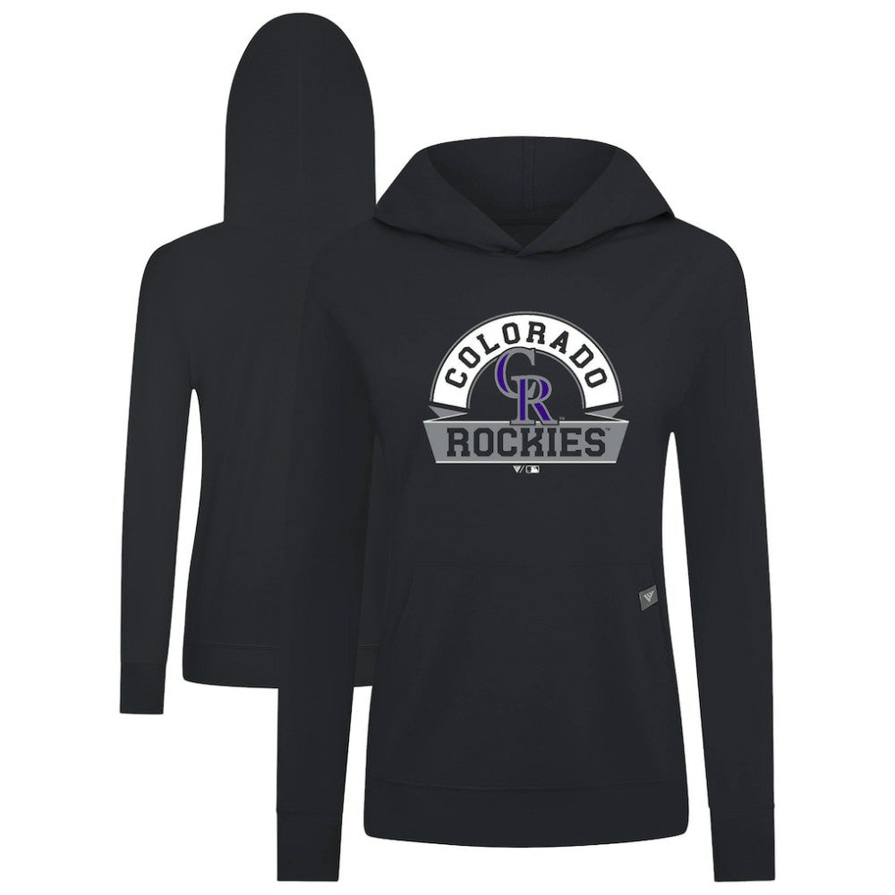 Colorado Rockies Levelwear Women's Relay Banner Arch Long Sleeve T-Shirt Hoodie Black