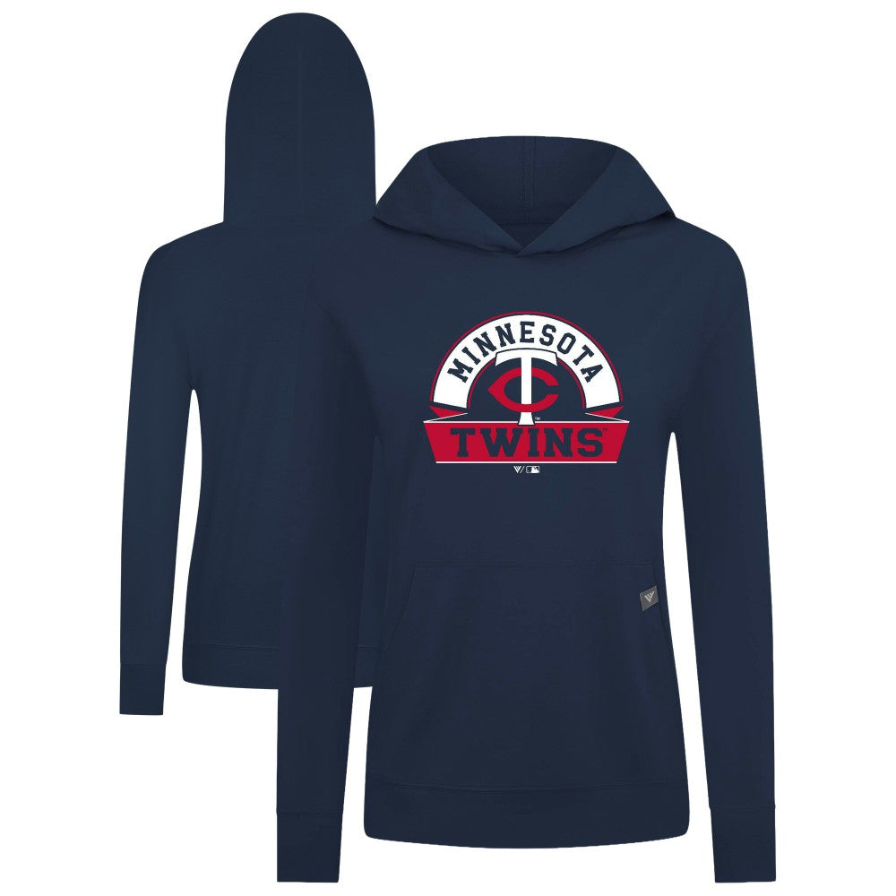 Minnesota Twins Levelwear Women's Relay Banner Arch Long Sleeve T-Shirt Hoodie Navy