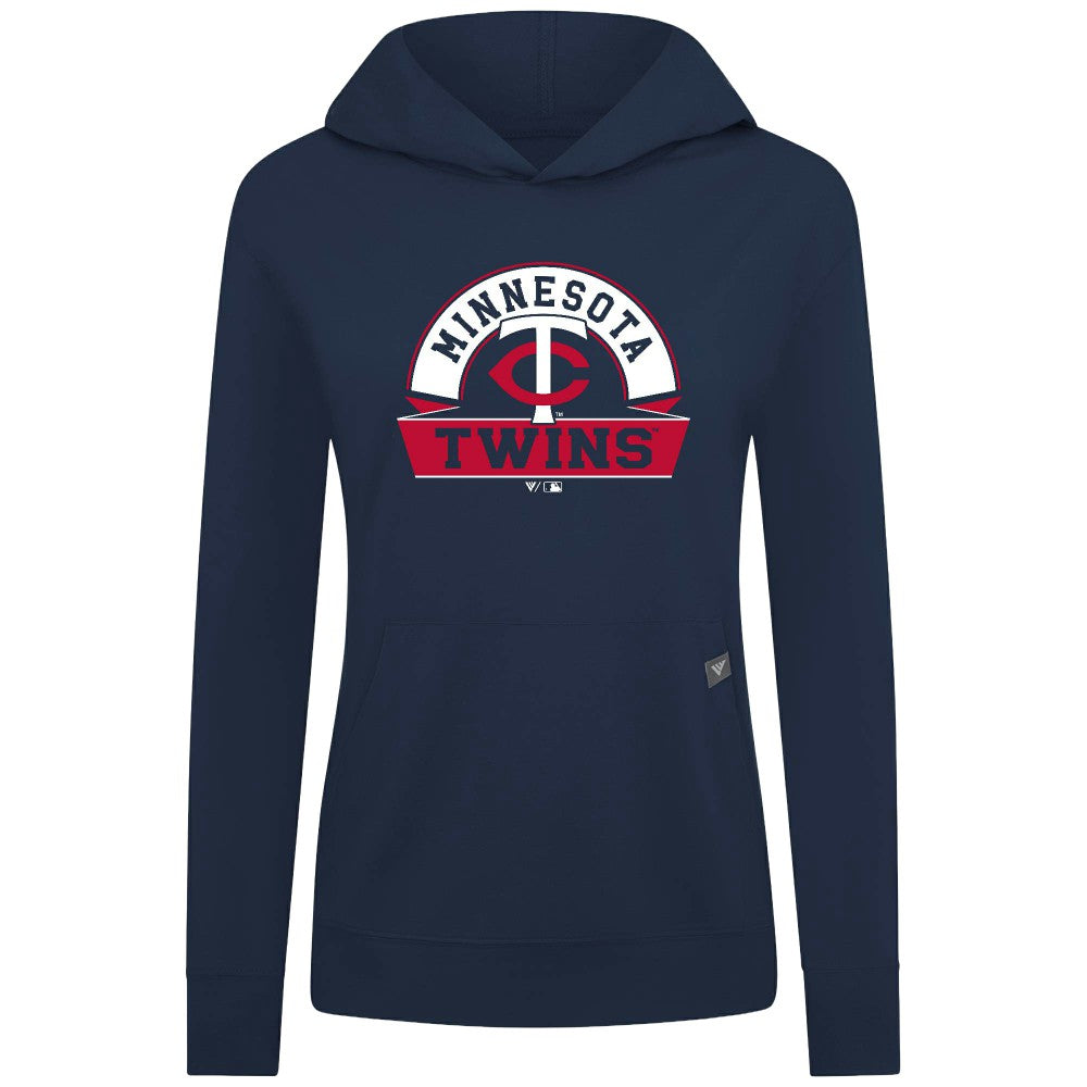 Minnesota Twins Levelwear Women's Relay Banner Arch Long Sleeve T-Shirt Hoodie Navy