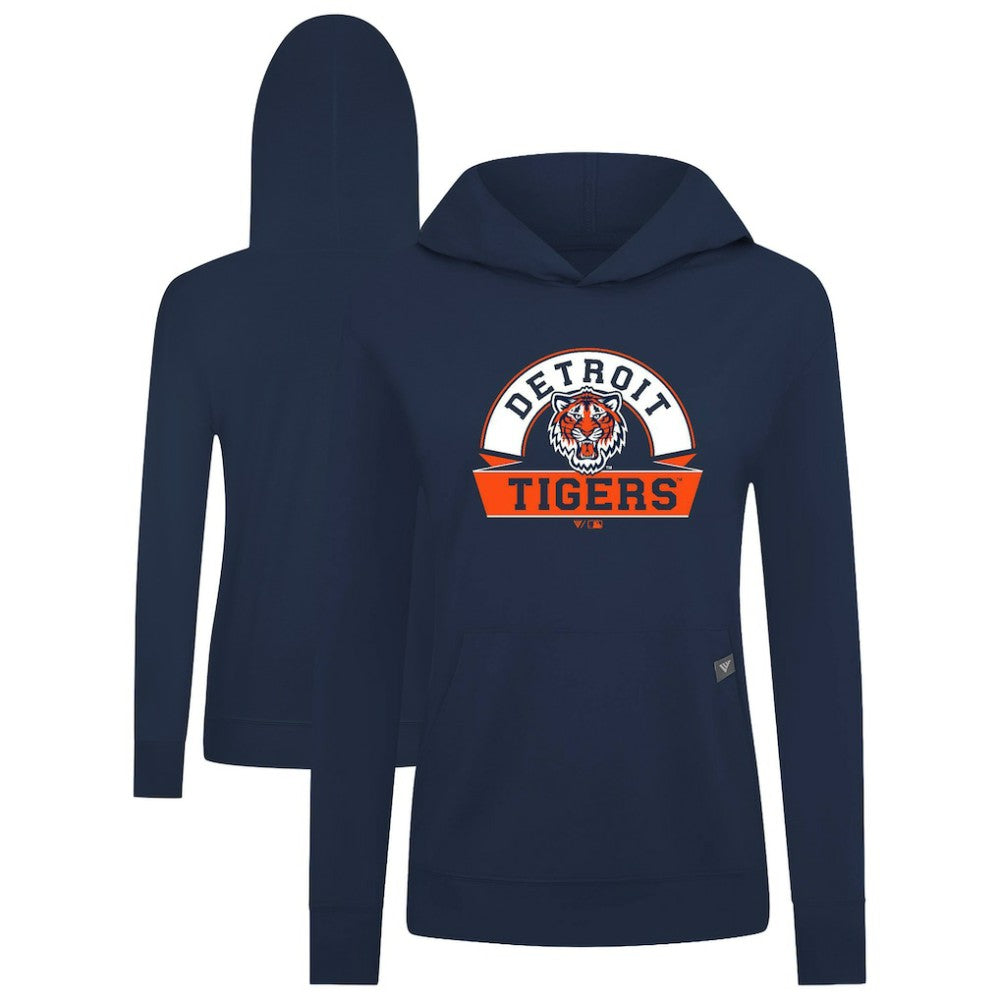 Detroit Tigers Levelwear Women's Relay Banner Arch Long Sleeve T-Shirt Hoodie Navy