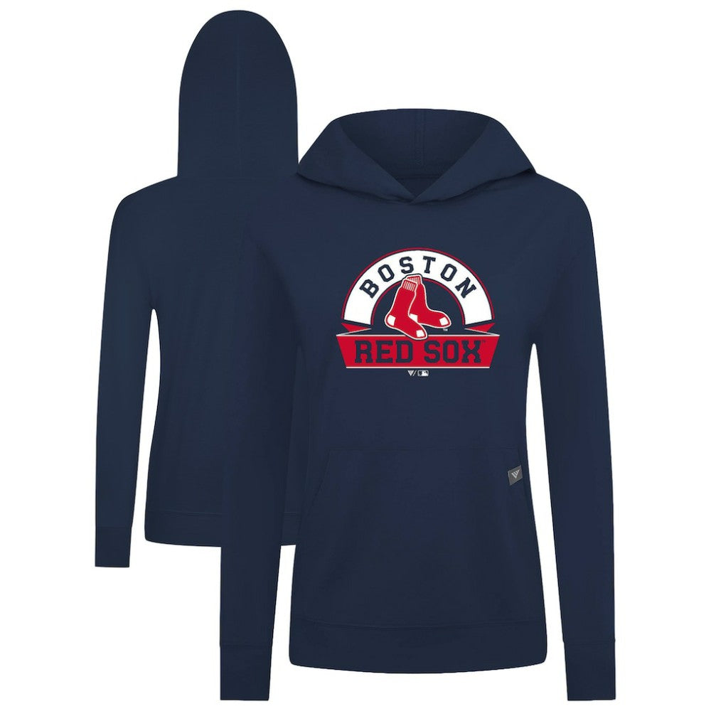 Boston Red Sox Levelwear Women's Relay Banner Arch Long Sleeve T-Shirt Hoodie Navy