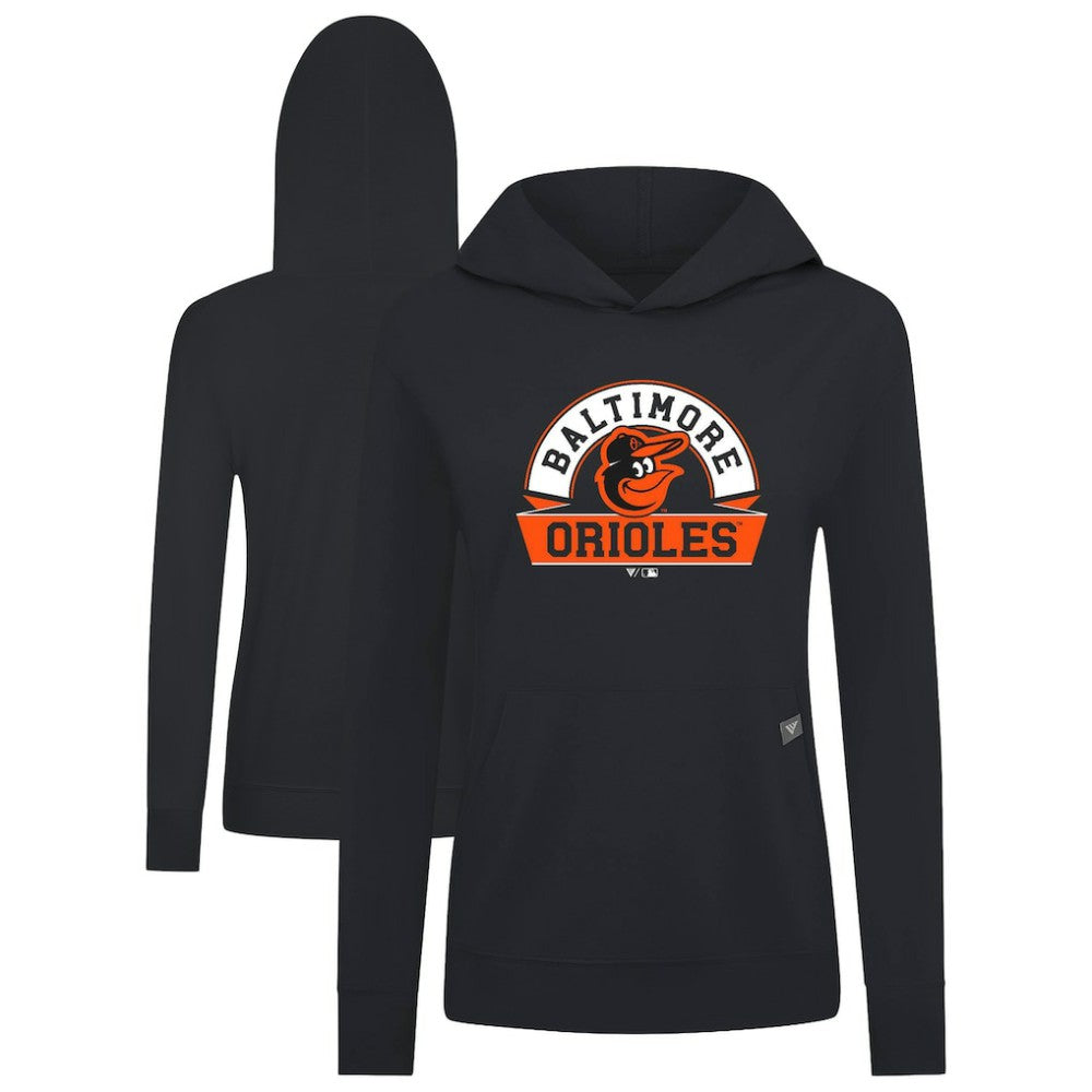 Baltimore Orioles Levelwear Women's Relay Banner Arch Long Sleeve T-Shirt Hoodie Black