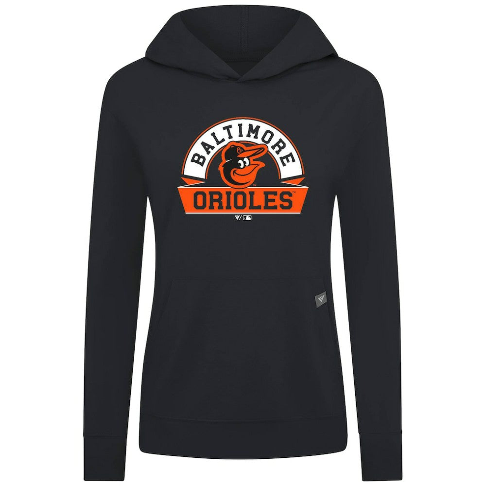 Baltimore Orioles Levelwear Women's Relay Banner Arch Long Sleeve T-Shirt Hoodie Black