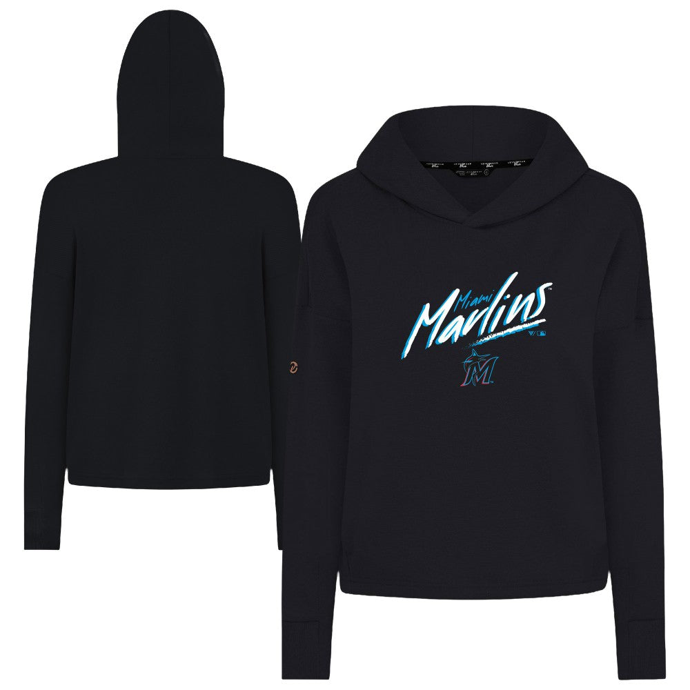 Miami Marlins Levelwear Women's Sweet Sizzle Tri-Blend Hoodie Black