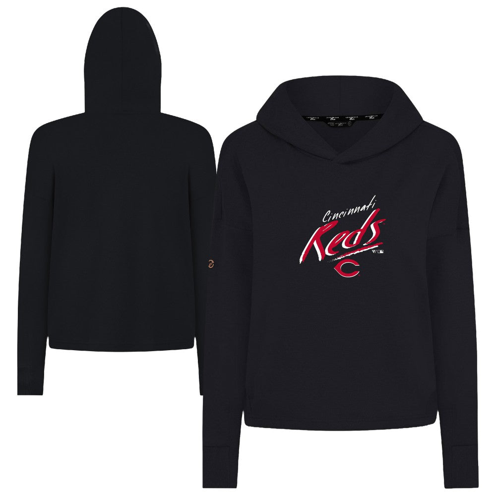 Cincinnati Reds Levelwear Women's Sweet Sizzle Tri-Blend Hoodie Black