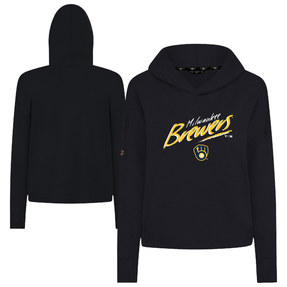 Milwaukee Brewers Levelwear Women's Sweet Sizzle Tri-Blend Hoodie Black