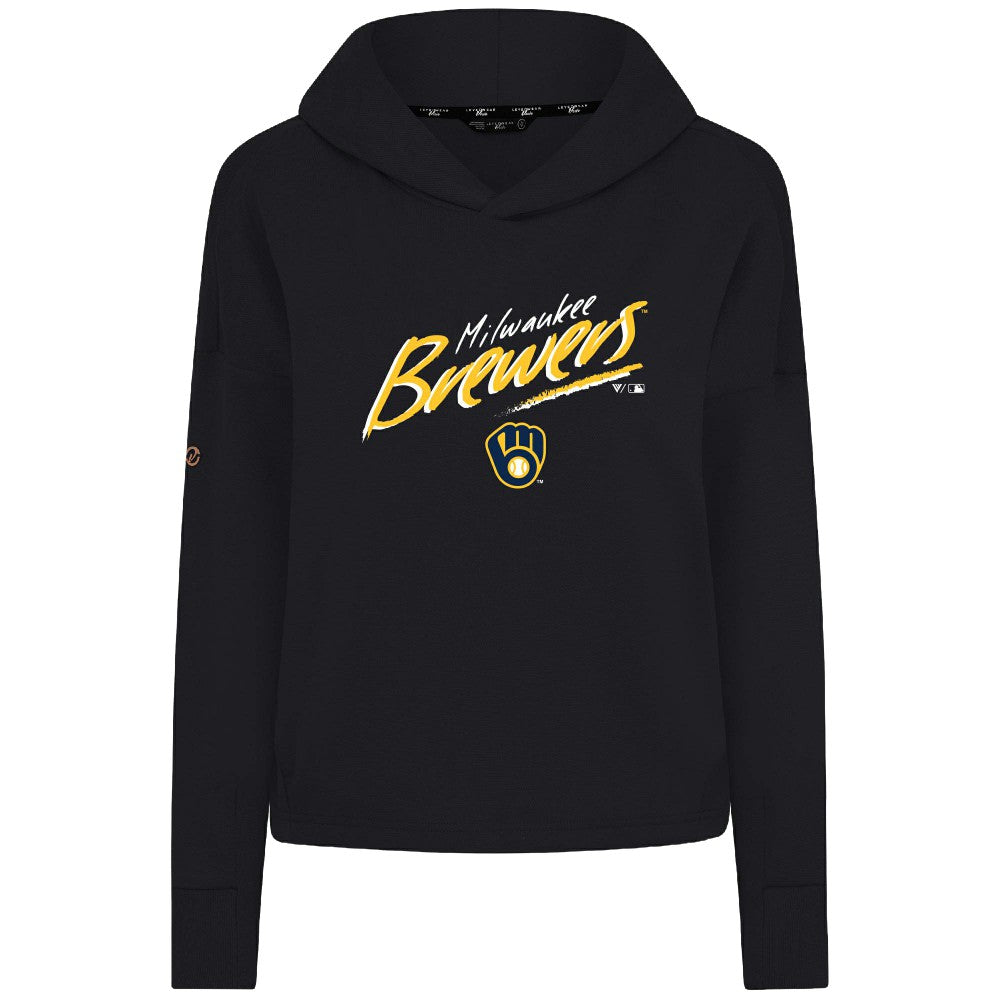 Milwaukee Brewers Levelwear Women's Sweet Sizzle Tri-Blend Hoodie Black