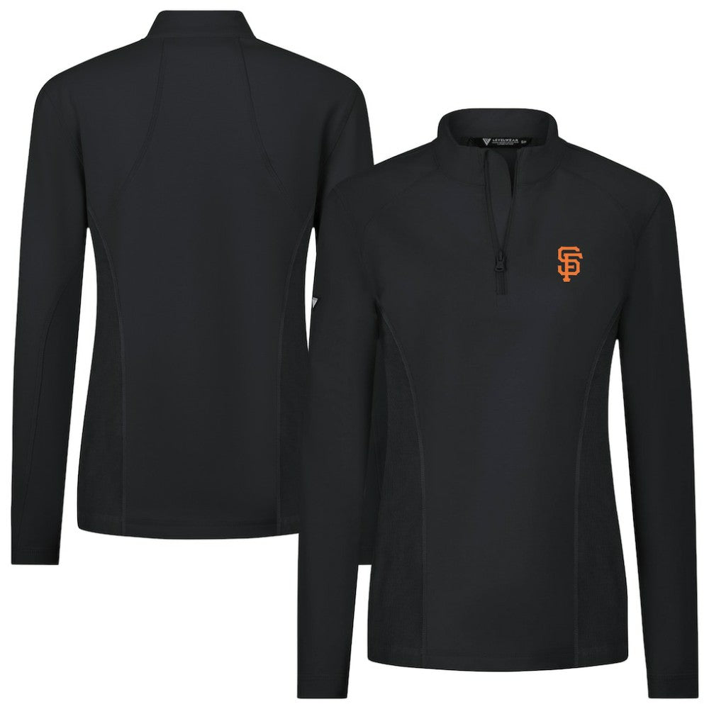 San Francisco Giants Levelwear Women's Upright Insignia 2.0 Quarter-Zip Tri-Blend Top Black