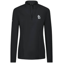 St. Louis Cardinals Levelwear Women's Upright Insignia 2.0 Quarter-Zip Tri-Blend Top Black