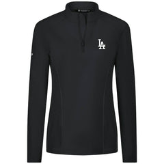 Los Angeles Dodgers Levelwear Women's Upright Insignia 2.0 Quarter-Zip Tri-Blend Top Black
