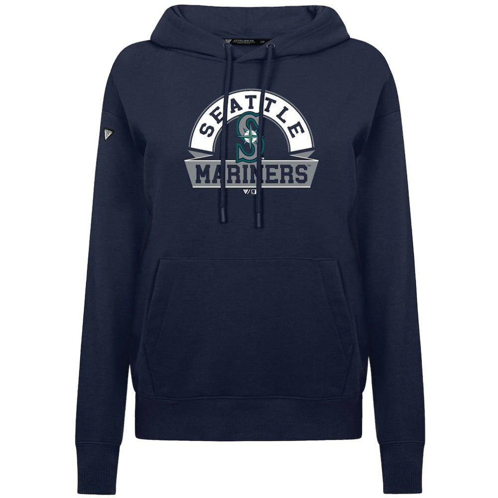 Seattle Mariners Levelwear Women's Adorn Banner Arch Hoodie Navy