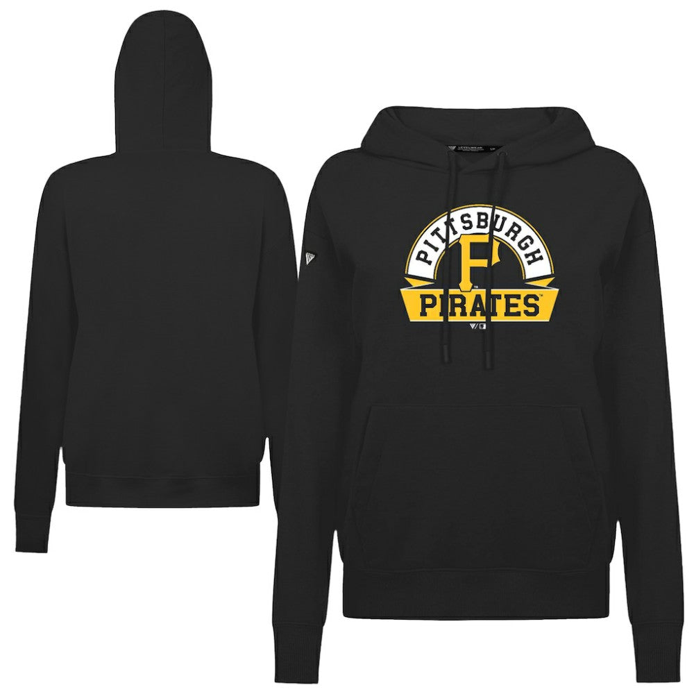Pittsburgh Pirates Levelwear Women's Adorn Banner Arch Hoodie Black