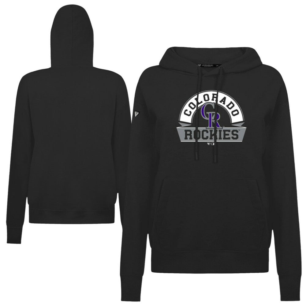 Colorado Rockies Levelwear Women's Adorn Banner Arch Hoodie Black