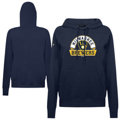 Milwaukee Brewers Levelwear Women's Adorn Banner Arch Hoodie Navy