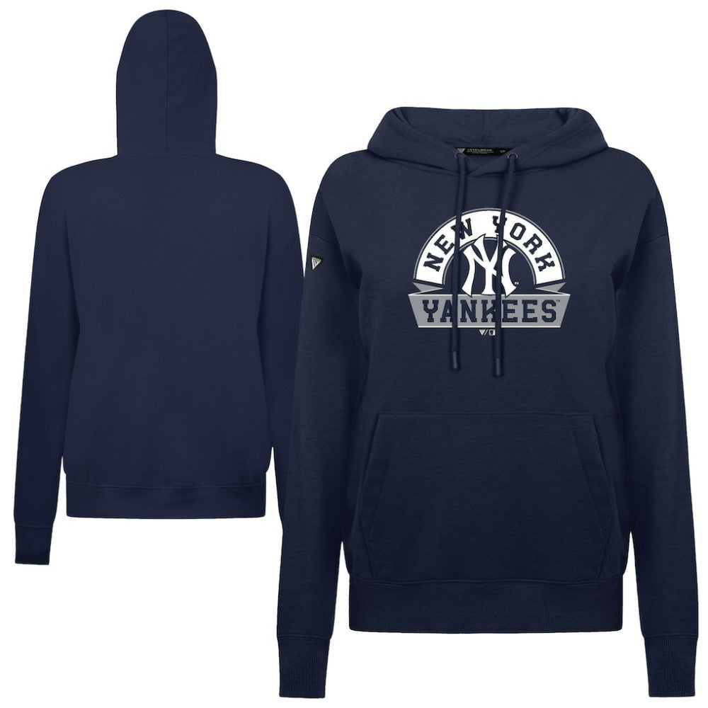 New York Yankees Levelwear Women's Adorn Banner Arch Hoodie Navy