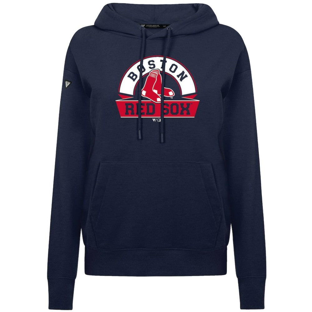 Boston Red Sox Levelwear Women's Adorn Banner Arch Hoodie Navy