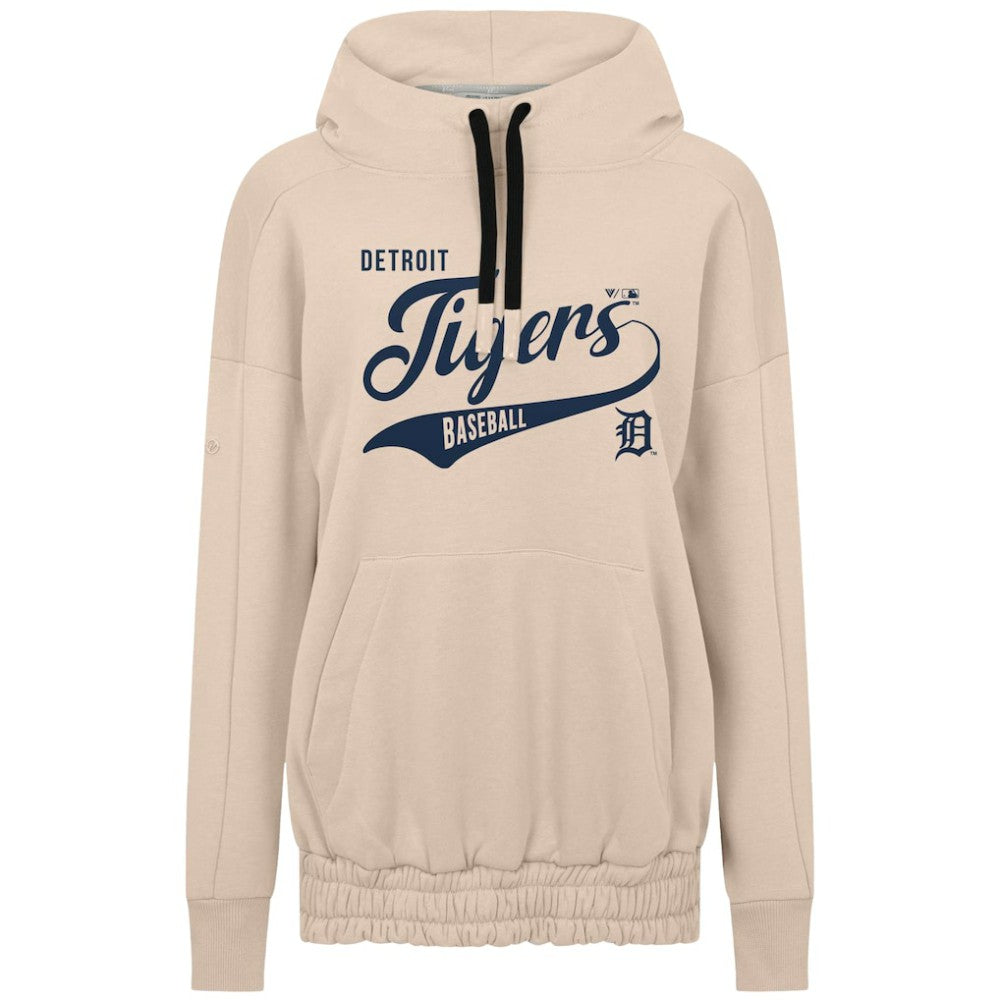 Detroit Tigers Levelwear Women's Oversized Waterfall Glide Hoodie Khaki