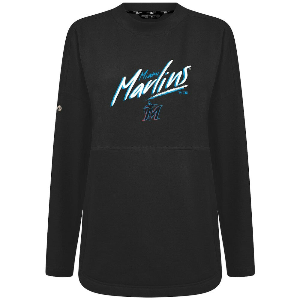 Miami Marlins Levelwear Women's Oversized Beaudry Sizzle Top Black