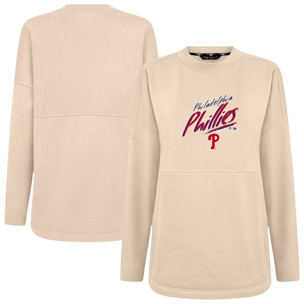 Philadelphia Phillies Levelwear Women's Oversized Beaudry Sizzle Top Khaki