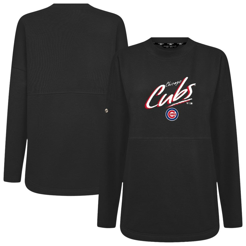 Chicago Cubs Levelwear Women's Oversized Beaudry Sizzle Top Black